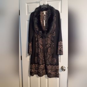 Chico's Faux-Fur Lurex Duster/Cardigan, Size 2